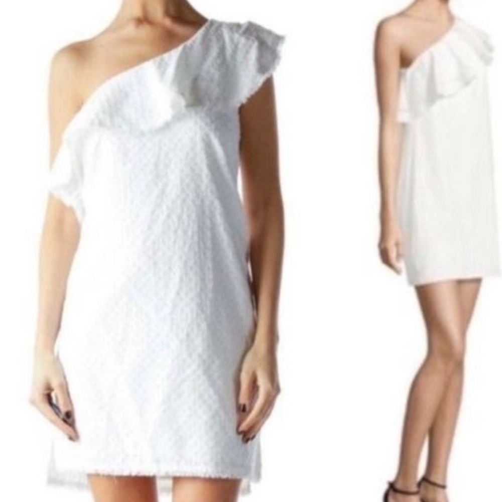 Cloth & Stone Anthropologie One-Shoulder Eyelet
Mini Dress Size Large